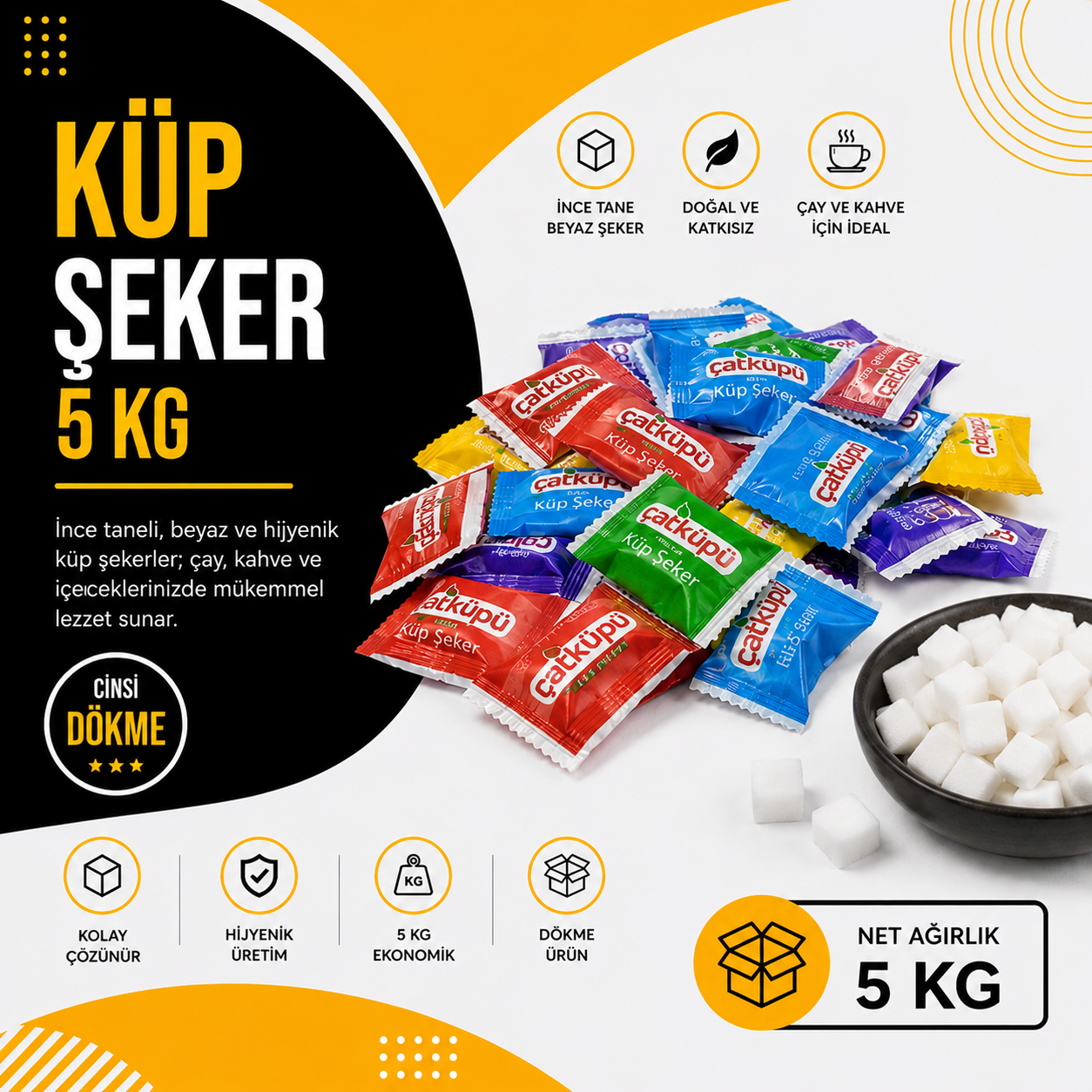 Küp Şeker 5 Kg - Dökme