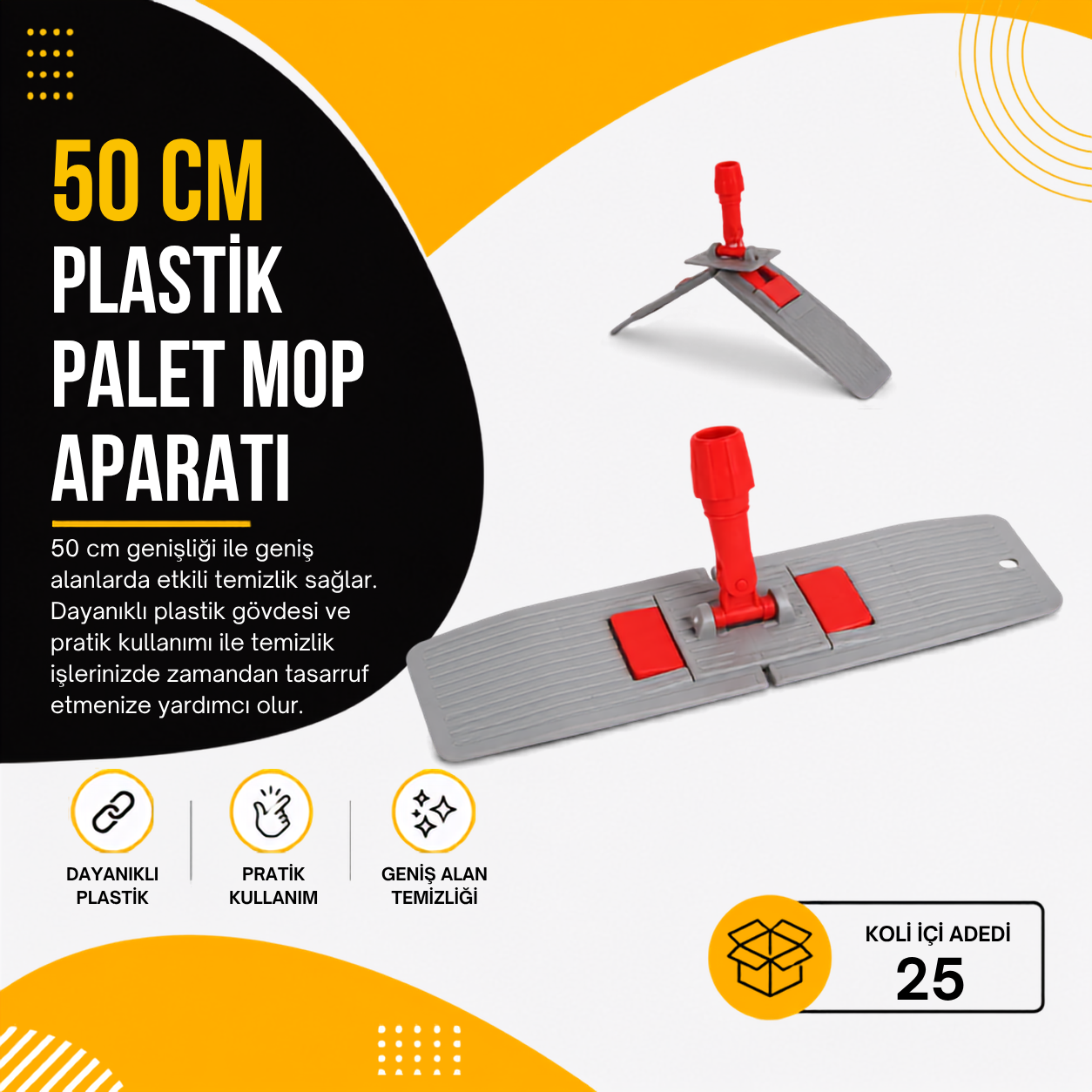 Plastik Palet Mop Aparatı 50 Cm - Koli içi adeti 25