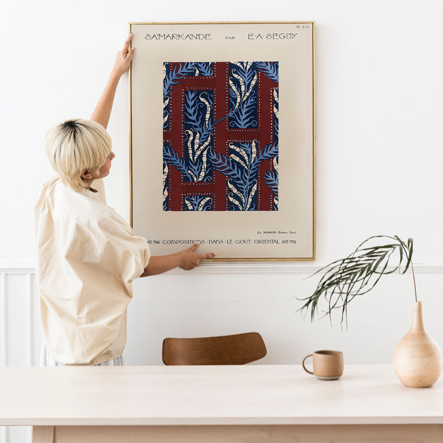 Fern Pochoir in Art Deco Oriental