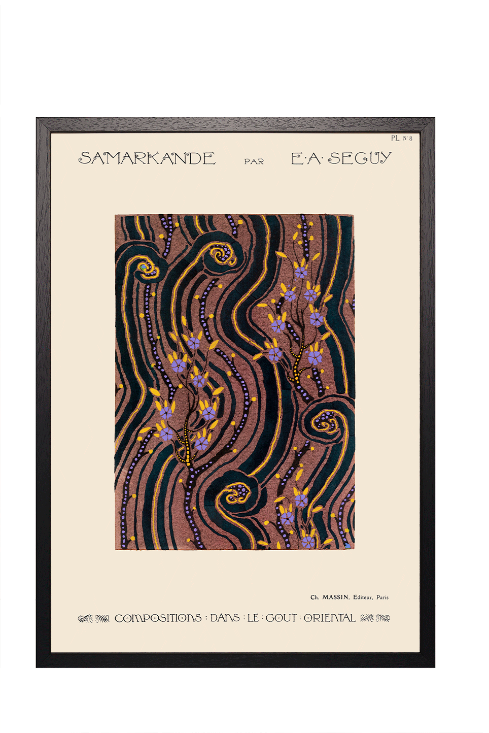 Miniaturebillede: Art Deco Flower pattern pochoir