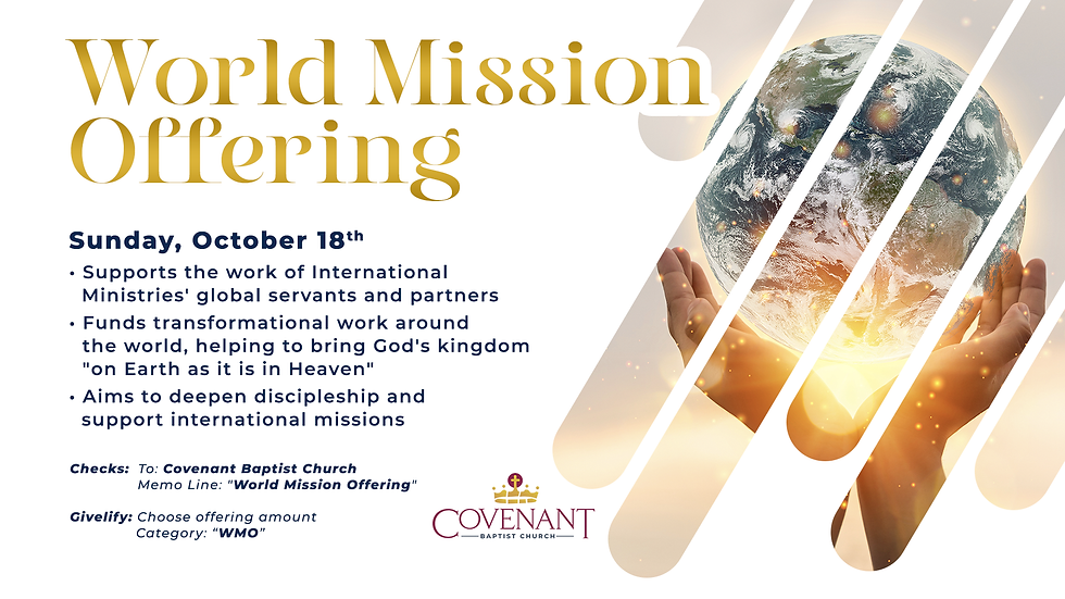 Covenant Baptist Church – World Mission Offering