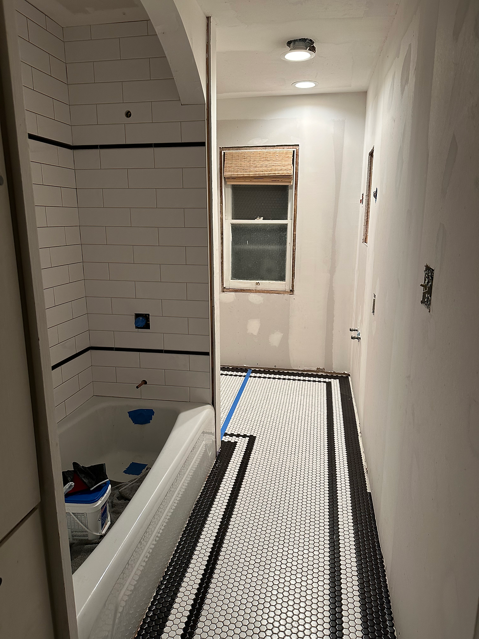 Penny tile pattern, classic shower tile