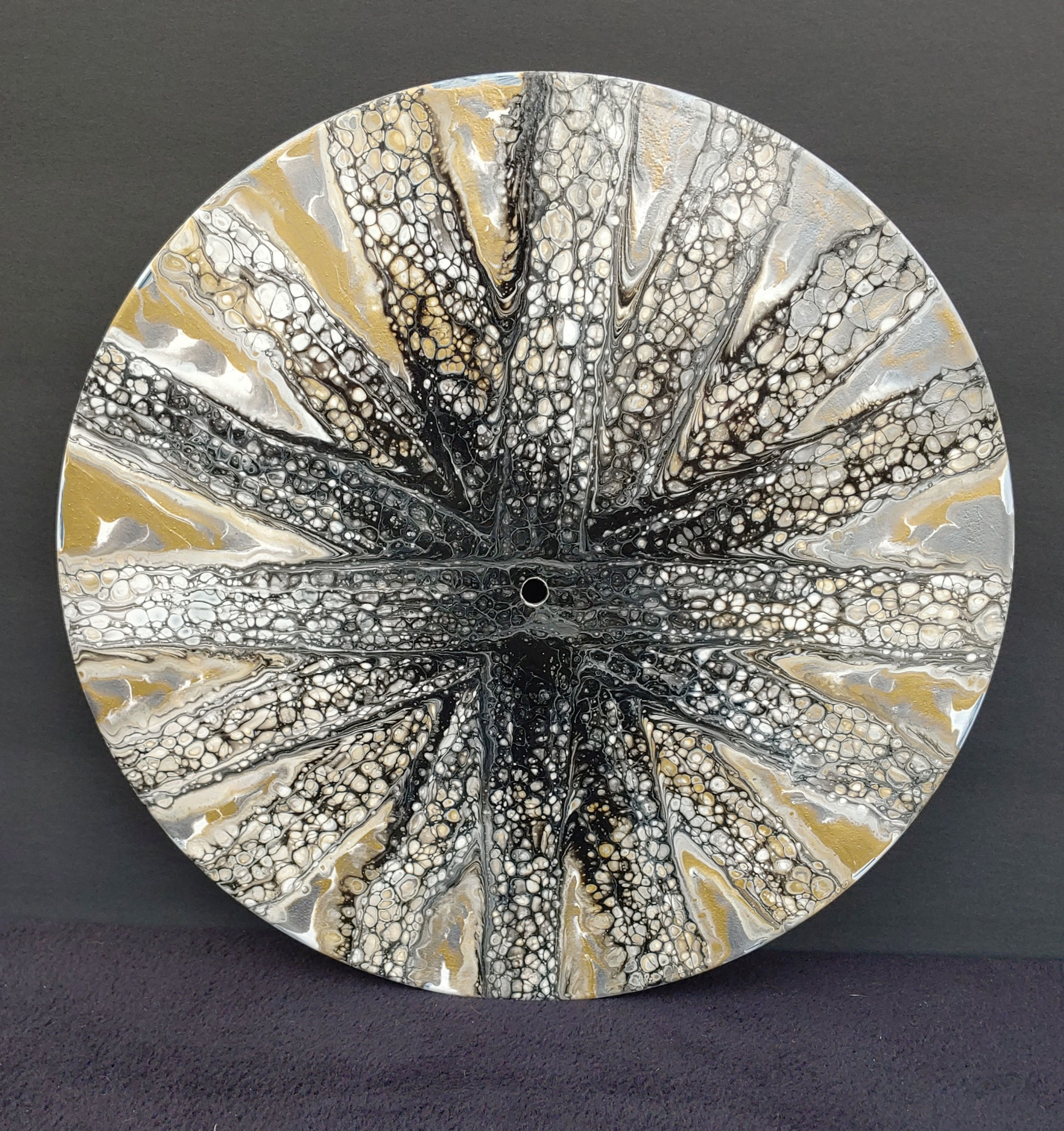 Fluid Art Clock on Vinyl Record