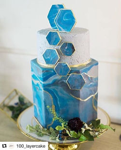 Modern Hexagon Wedding Cake