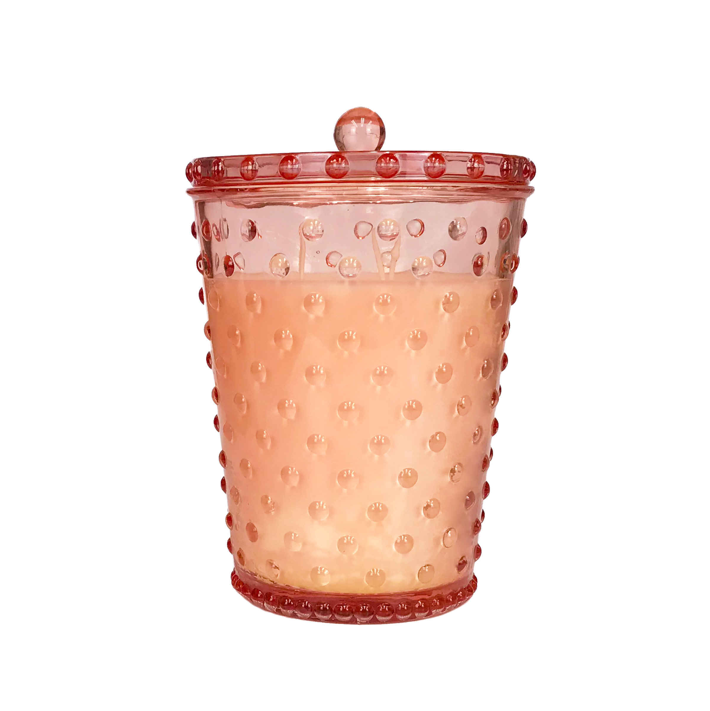 Simpatico Grande Hobnail Glass Candle Honeysuckle