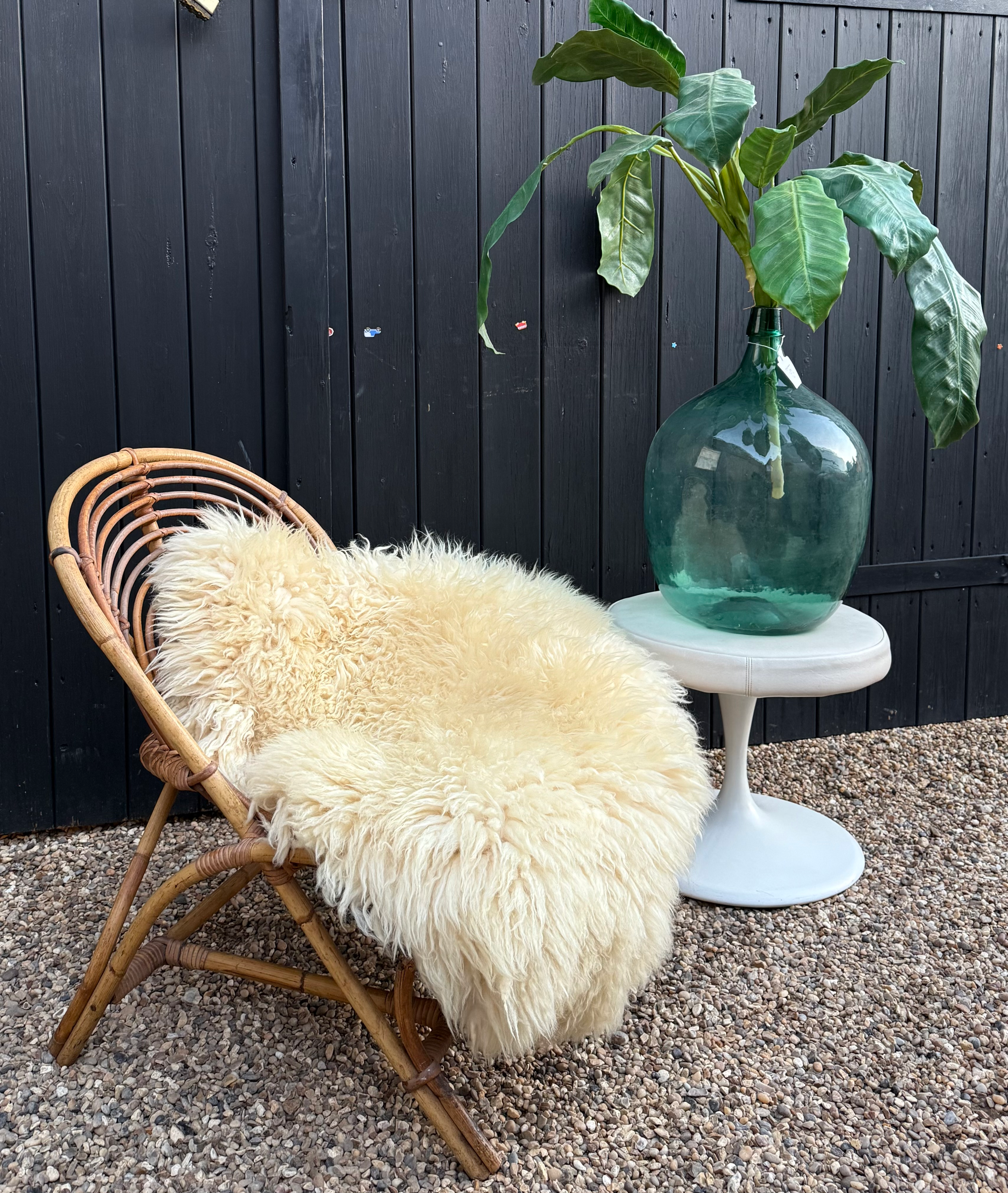 1960’s Mid Century Trio Rattan Statement Side Chair Noordwolde Holland