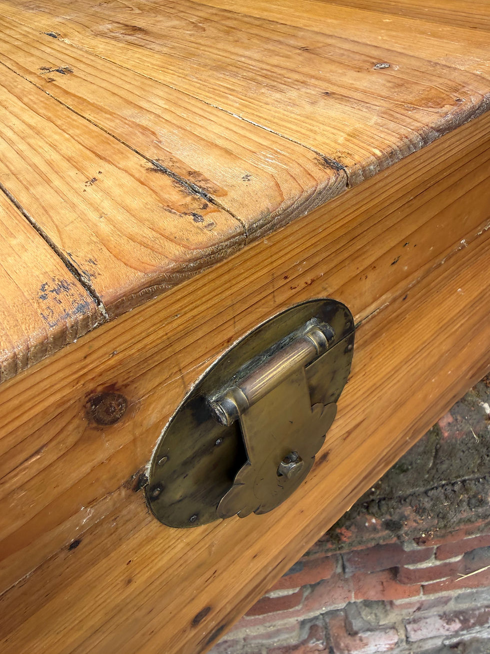 Thumbnail: Stripped Pine Oriental Blanket Box / Trunk