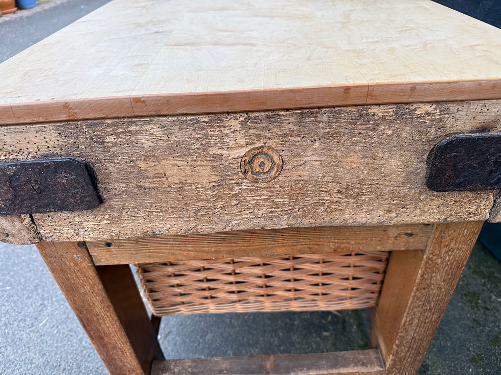 Thumbnail: Rustic Victorian Butchers Block Kitchen Island With Baskets