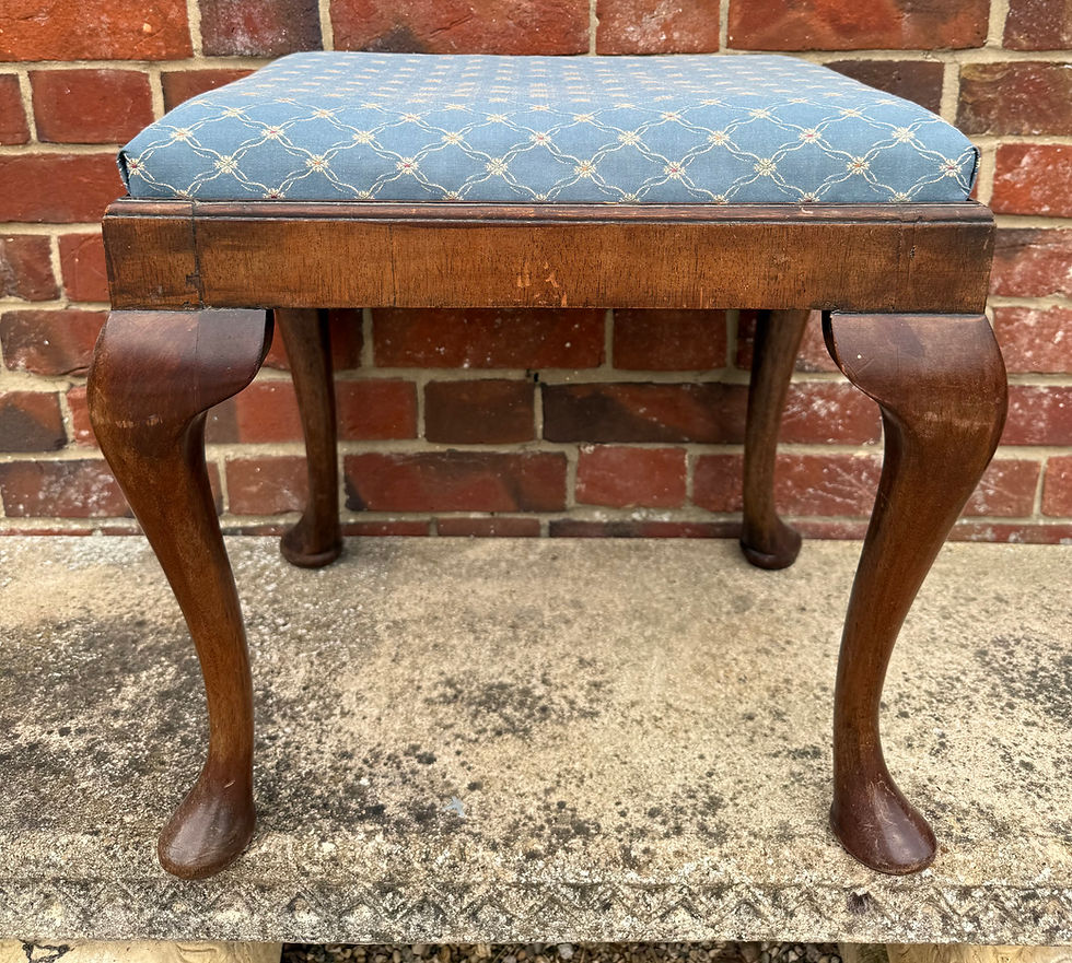 Thumbnail: Queen Anne Style Mahogany Dressing Table  Stool