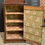 Thumbnail: Narrow Rustic Stained Pine Ledge Back Cupboard