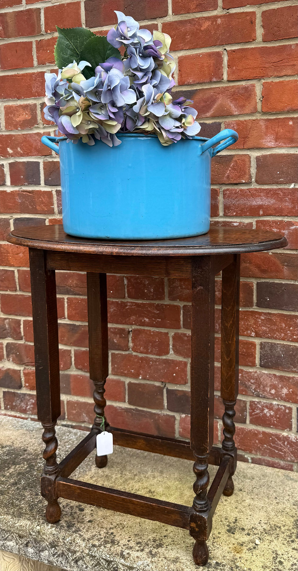 Thumbnail: Large Vintage Blue Enamel Saucepan Great Alternative Centre Piece Planter