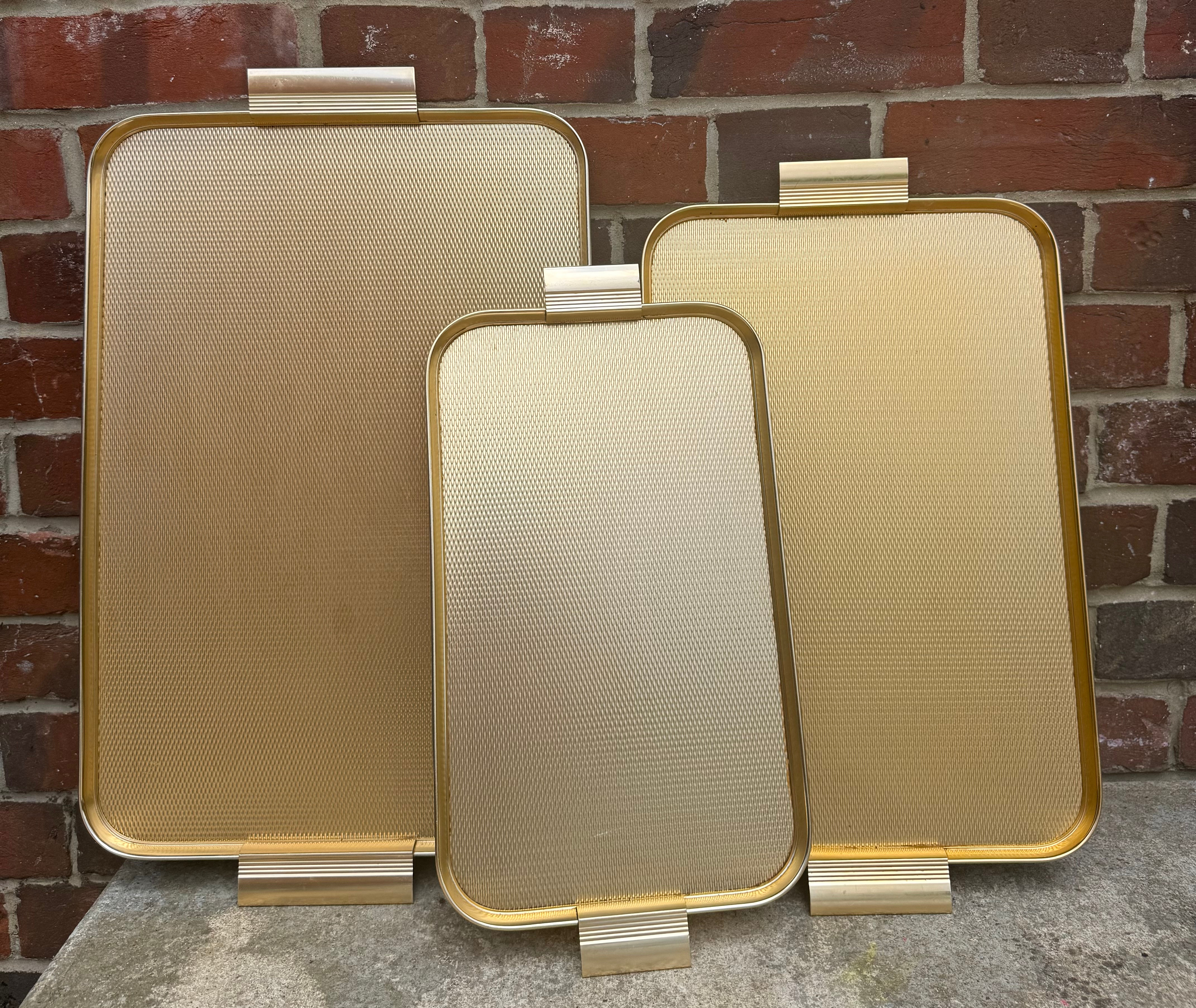Trio Of Vintage Retro Woodmet Tea Trays