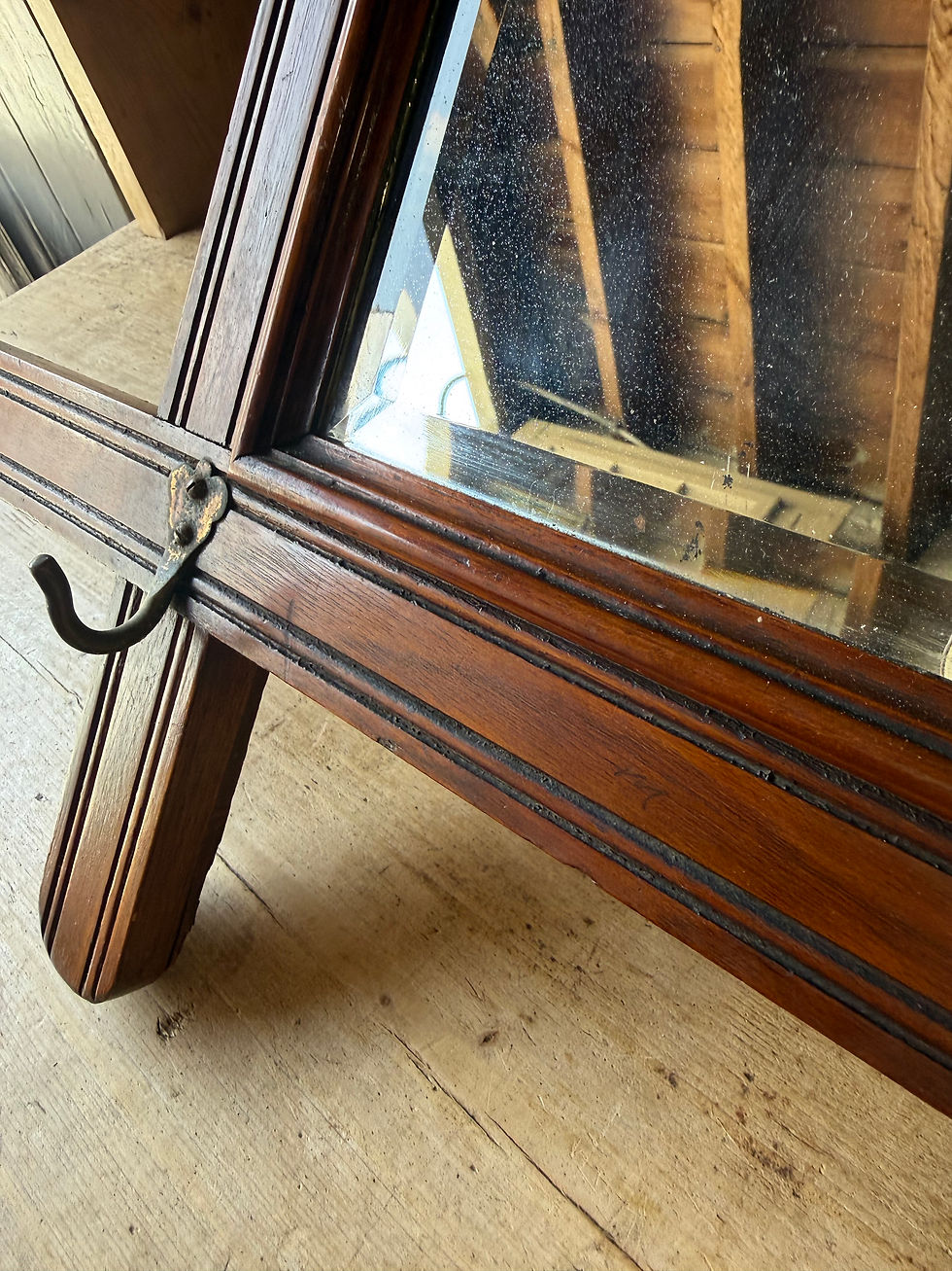 Thumbnail: Edwardian Wall Hung Hall Coat / Key Rack With Mirror
