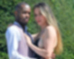 Couple dancing in cinematic romantic scene
