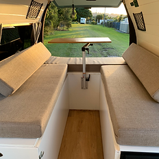 Lounge easily converts to bed