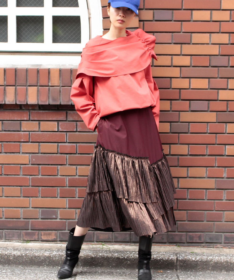 サムネイル： Pleated hem skirt