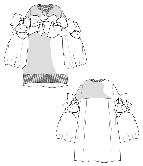 サムネイル： Ribbon chest switching pullover