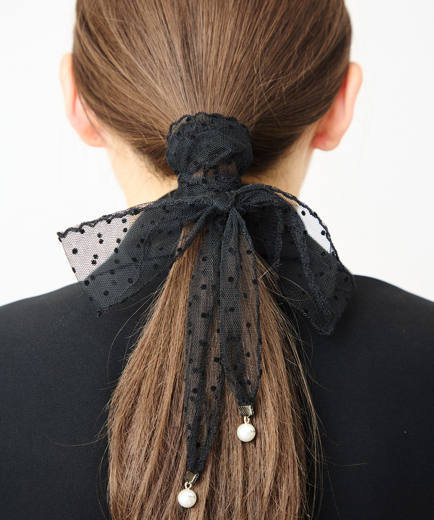 Dot tulle ribbon tie