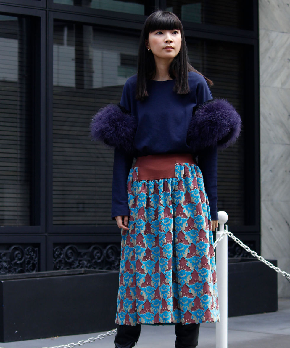 サムネイル： Flower jacquard skirt