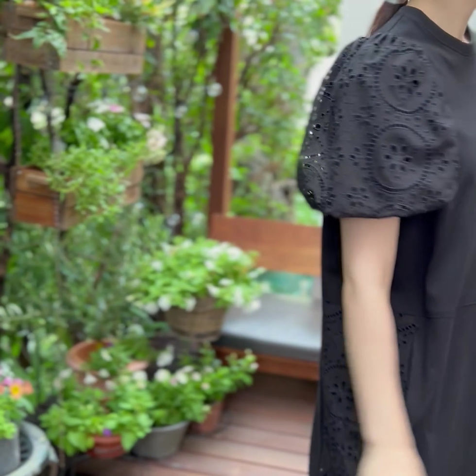 サムネイル： Lace balloon sleeve dress