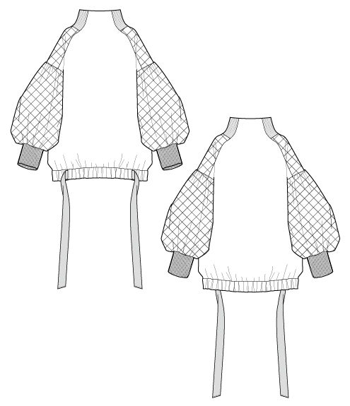 サムネイル： Quilting mix bottleneck pullover