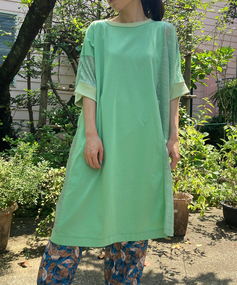 サムネイル： Import Striped Crepe switching dress