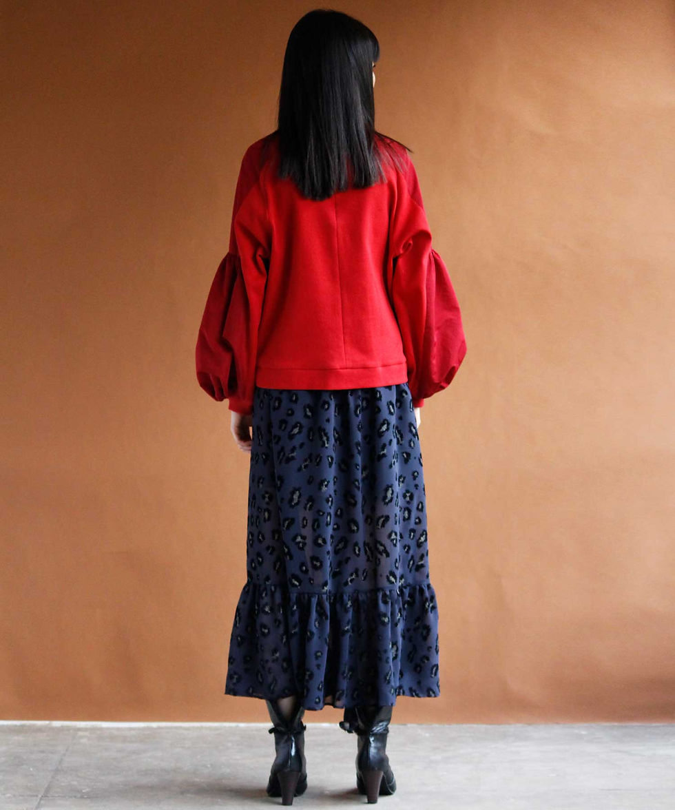 サムネイル： Leopard frilled long skirt