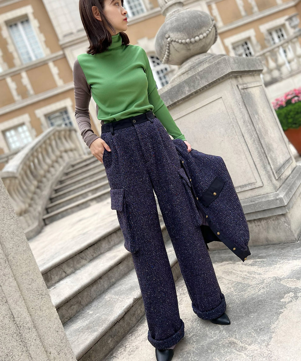 サムネイル： Color block 2way high neck