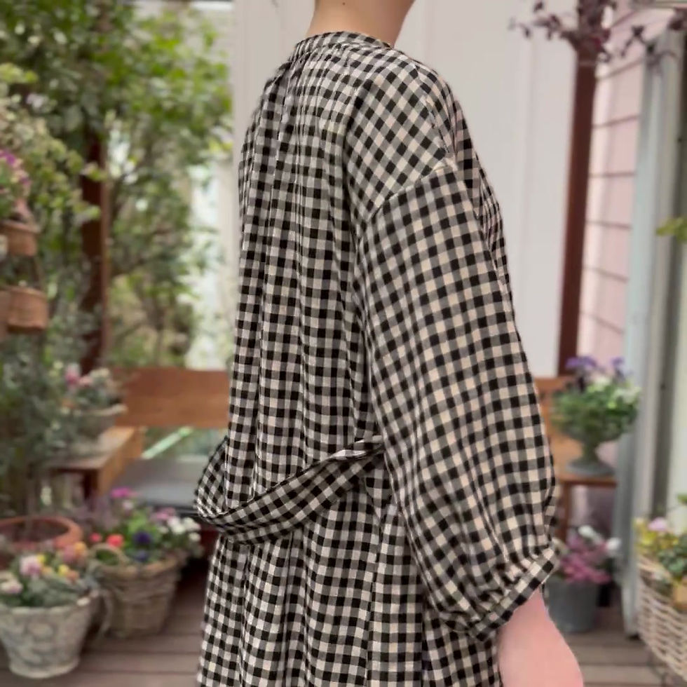 サムネイル： Wool check coat dress