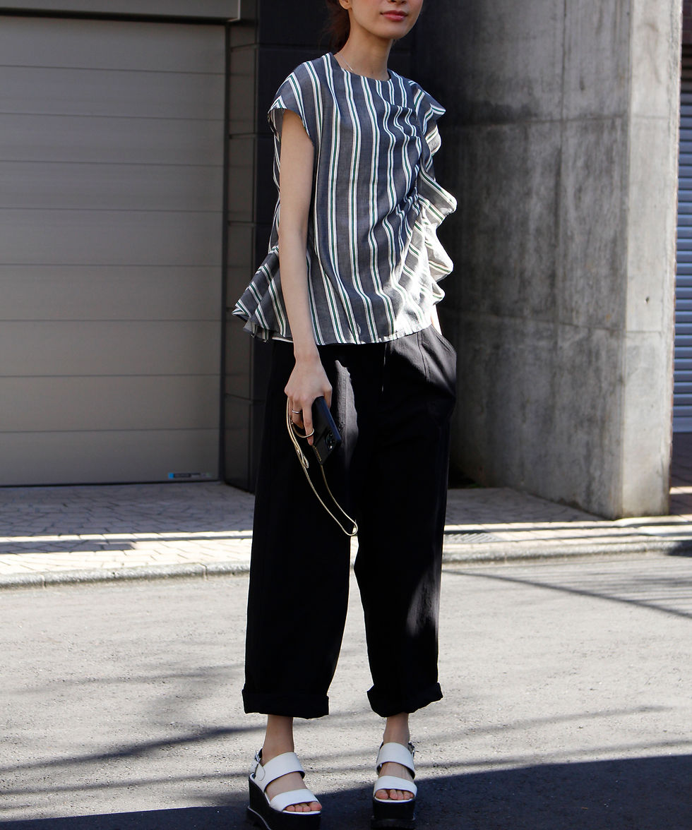 サムネイル： Multi border frill blouse