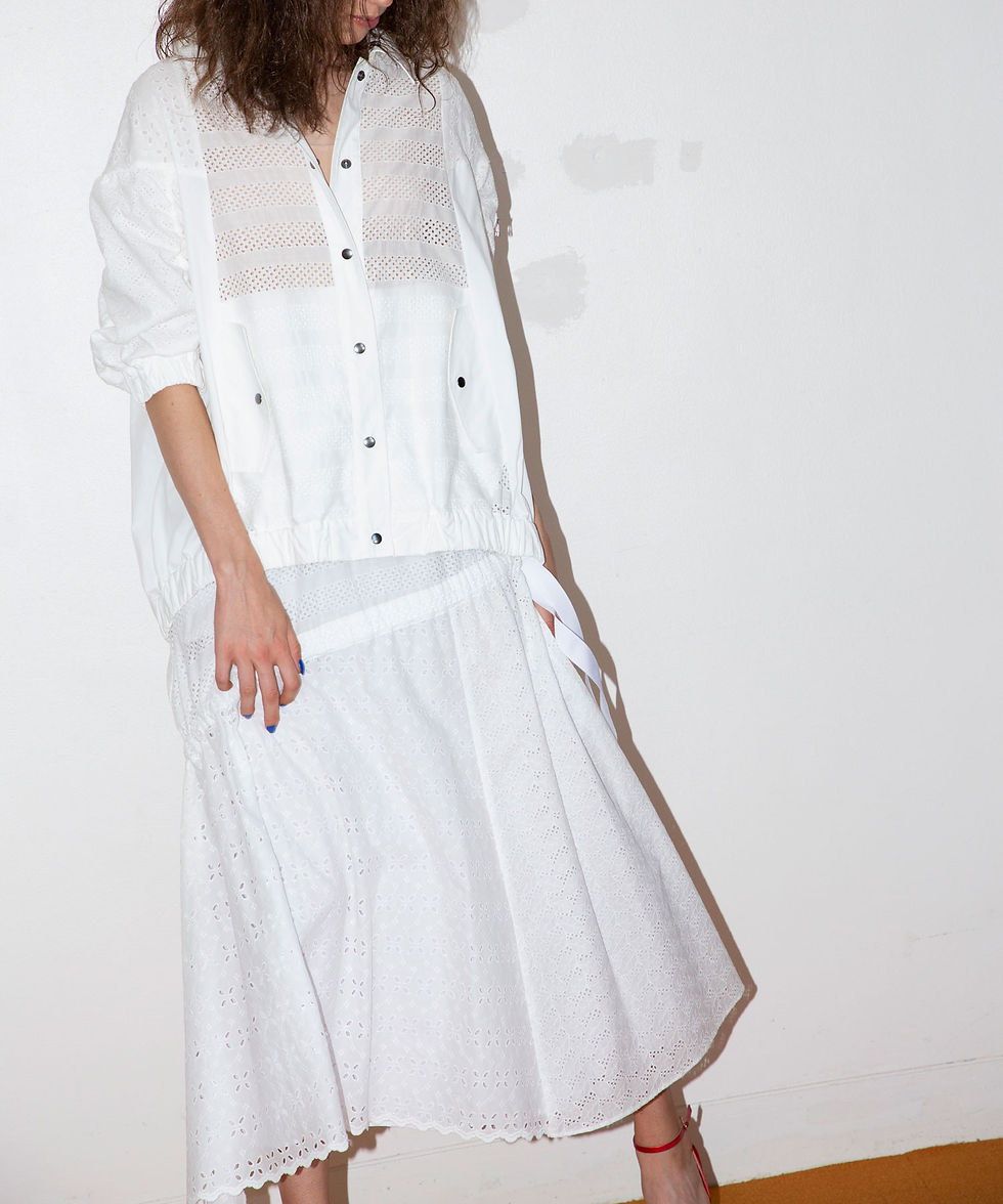 サムネイル： Race mix frill long skirt