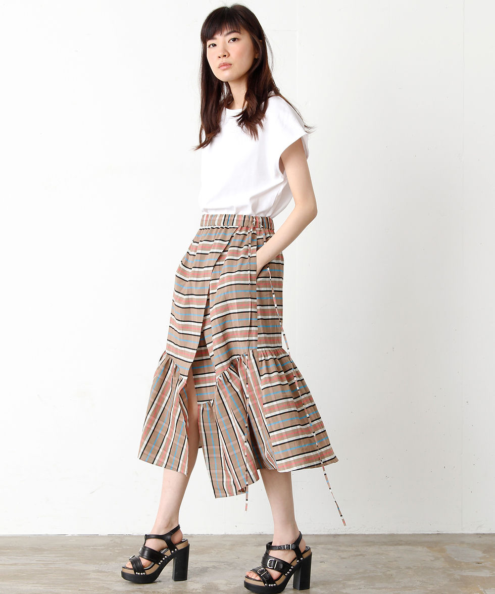 サムネイル： Multi-check flared skirt