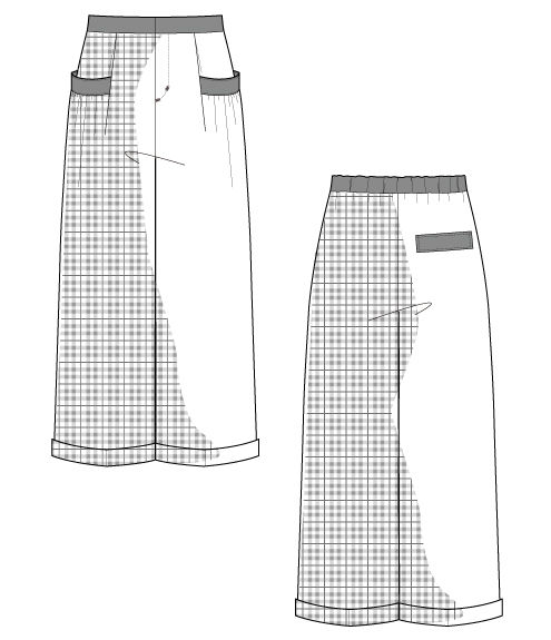 サムネイル： Herringbone check wide pants