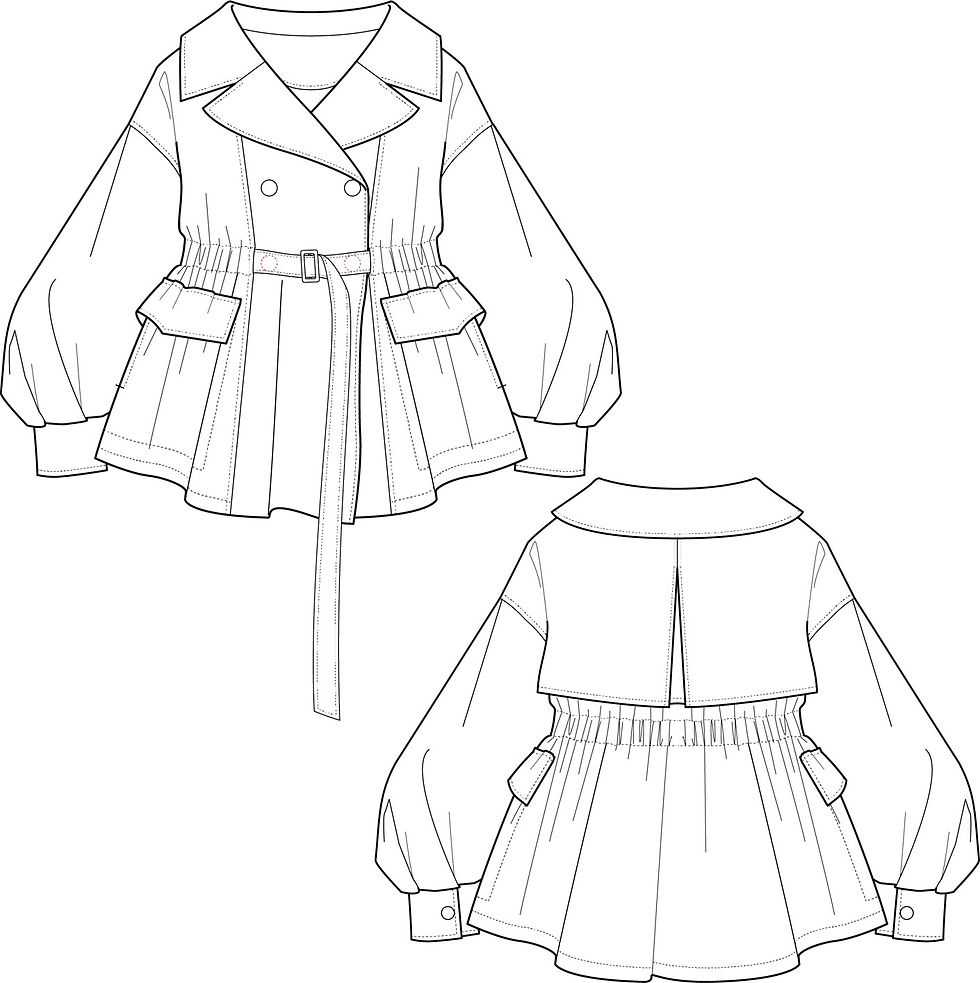 サムネイル： Volume half trench coat