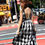 サムネイル： Gingham check A-line maxi dress