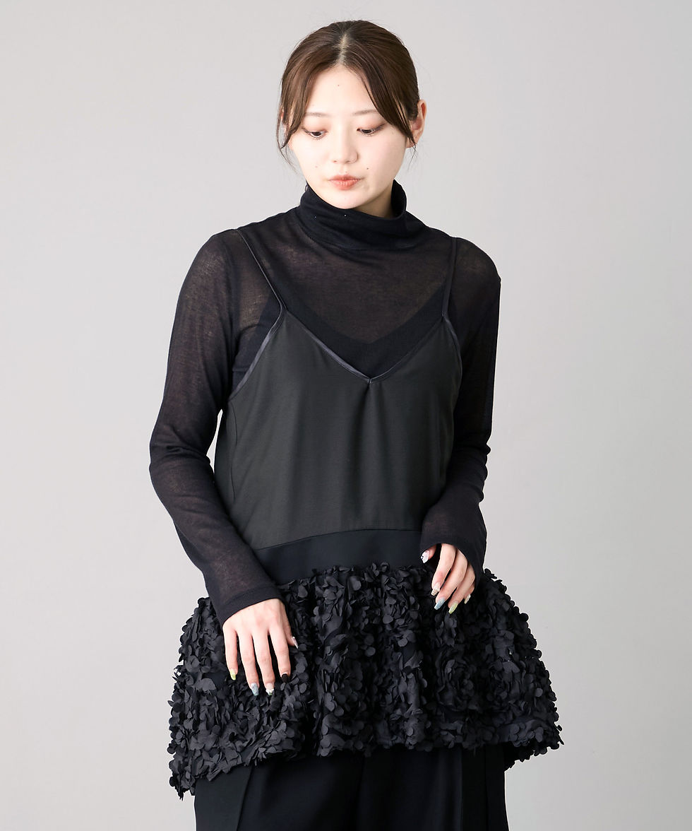 サムネイル： Import ribbon lace layered camisole petticoat