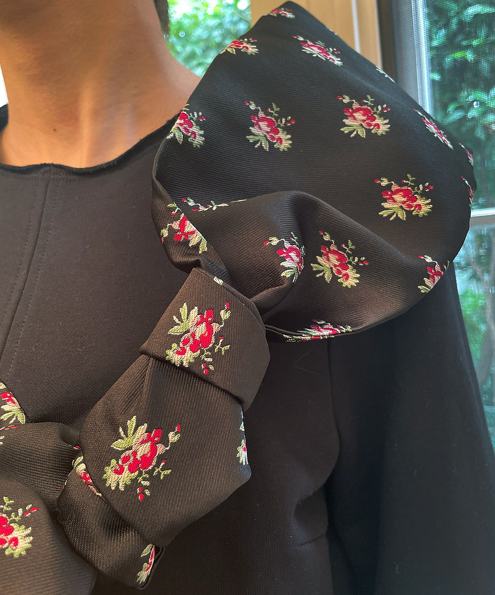 サムネイル： Import flower jacquard ribbon pullover