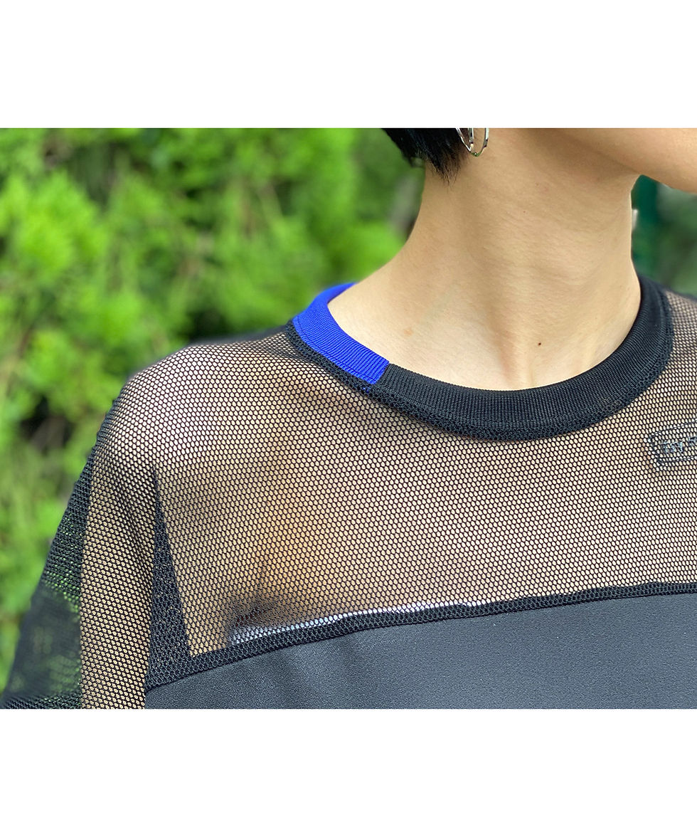 サムネイル： One point logo mesh mix dress