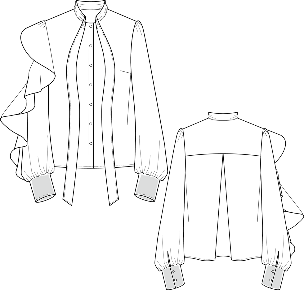 サムネイル： Original cherry print bow tie blouse