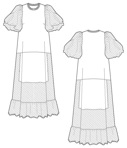 サムネイル： Lace balloon sleeve dress