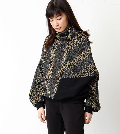 Leopard print bottle neck top(SAMPLE) | FLUMOR