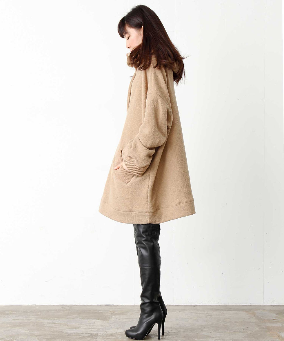 サムネイル： Wool bouclé-hooded dress