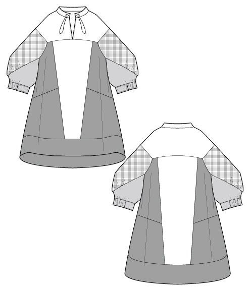 サムネイル： Color block A-line tunic