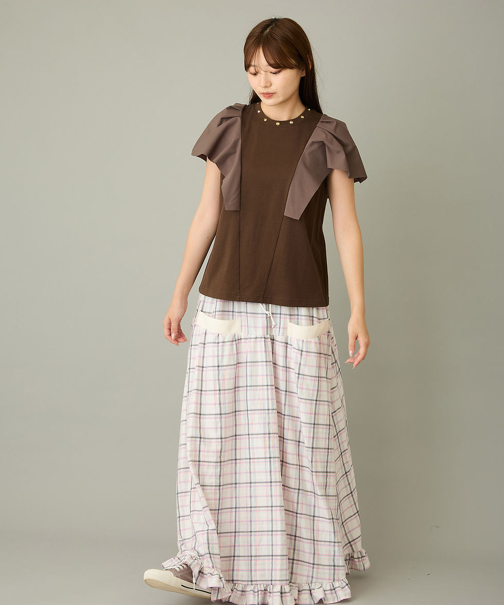 サムネイル： Import check maxi skirt