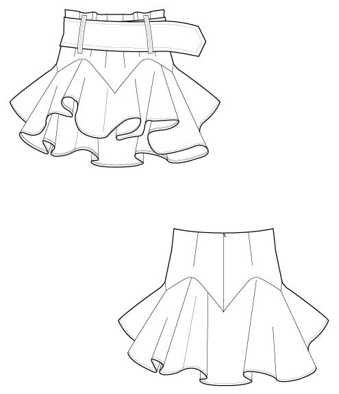 サムネイル： Layered 2way  bustier skirt