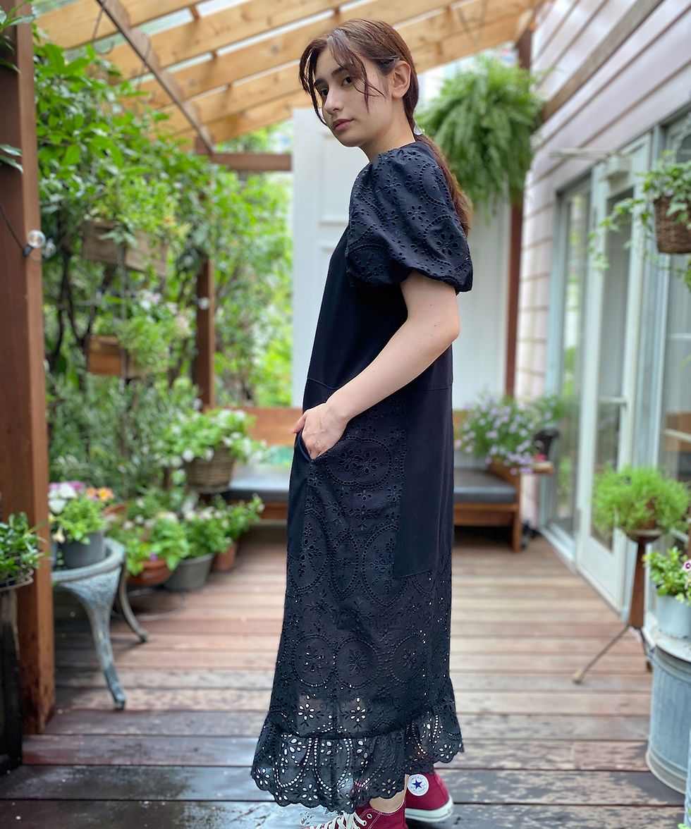サムネイル： Lace balloon sleeve dress