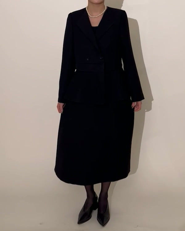 サムネイル： 【Prime Black Series】Semi flare skirt