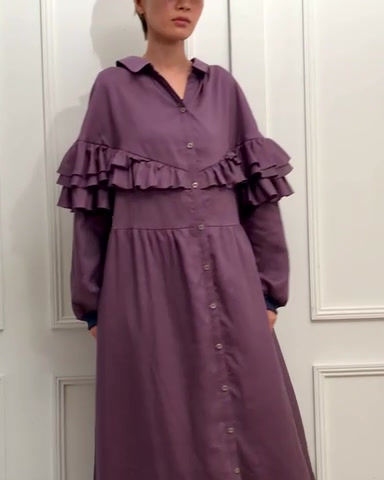 サムネイル： Ruffle frill switching dress