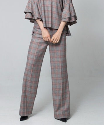 サムネイル： Import check no tuck straight pants
