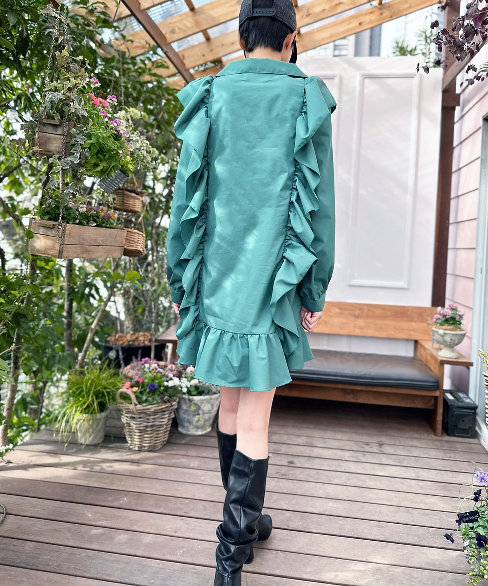 サムネイル： Typewriter frill mini dress
